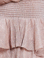 Lurex High Low Layered Midi Dress