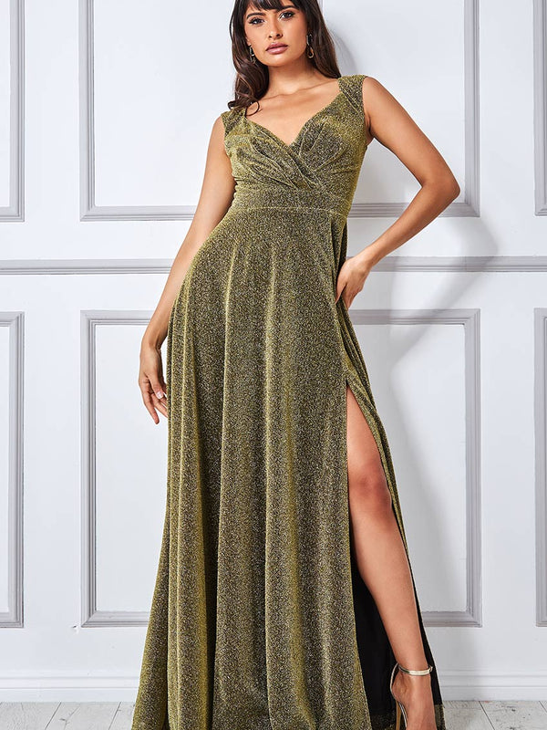 Lurex Wrap Maxi Dress