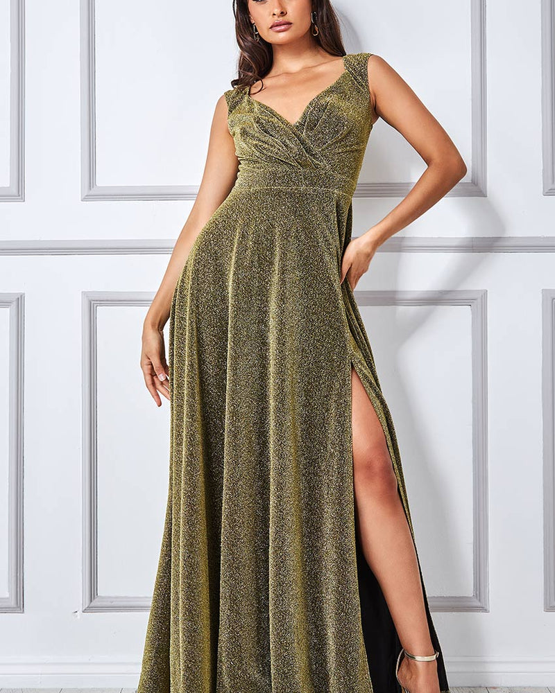 Lurex Wrap Maxi Dress