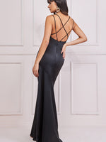 Cowl Neck Satin Maxi Dress