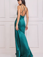 Cowl Neck Satin Maxi Dress