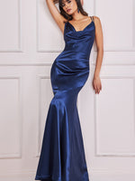 Cowl Neck Satin Maxi Dress
