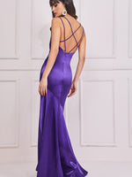 Cowl Neck Satin Maxi Dress