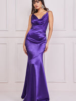Cowl Neck Satin Maxi Dress