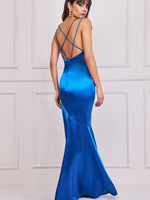 Cowl Neck Satin Maxi Dress