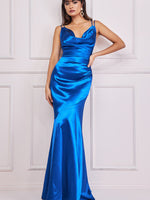 Cowl Neck Satin Maxi Dress
