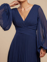 Balloon Sleeve Chiffon Maxi Dress
